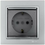 Mono Electric Despina Metallic Single Power Socket Silver