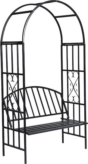 Metal Garden Arch in Black Colour 114x57x210cm
