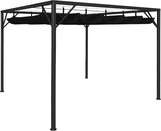 Pergolă De Grădină Din Metal 300x300x230cm Neagră 47954