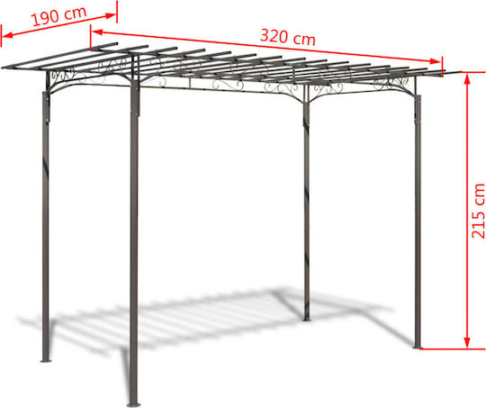 Gartenlaube Aus Metall In Silber Farbe 190x320x215cm
