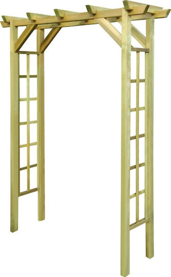 Arcadă De Grădină Din Lemn Cu Design În Grilă Pătrat Culoare Bej 150x60x204cm