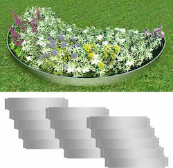 vidaXL Metal Garden Border in Silver Color 20cm x 1.0m 15 pcs