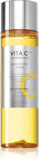 Missha Vita C Plus Ascorbic Acid Facial Toning Lotion With Ceramides Vitamin C & Niacinamide 200ml