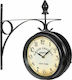 Relaxdays Vintage Двустранен Античен стенен часовник Металик Черно 22x22см