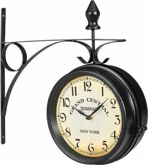 Relaxdays Vintage cu două fețe Ceas de Perete Metalic Negru 22x22cm