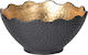Artekko Bol Decorativ Din ceramică Negru 26.5x26.5x14cm 1buc