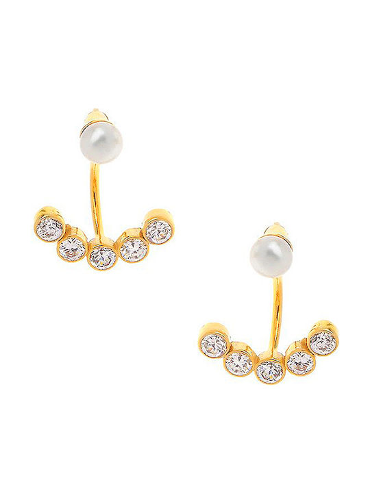 Silver earjackets earrings earjackets gold plated, 50546000