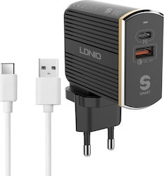 Ldnio Φορτιστής με Θύρα USB-A και Θύρα USB-C κα...