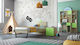 Kids Bedroom Set Anatoli Green Oak 5pcs with Bed for Mattress 90x190cm