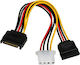 Akyga 4-Pin Molex - 15-Pin Sata Cable 0.15m Πολύχρωμο AK-CA-32