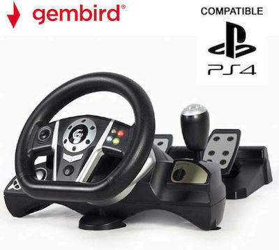 Gembird STR-M-01 Τιμονιέρα με Μοχλό Ταχυτήτων και Πετάλια για Switch / PS4 / PS3 / PC με 270° Περιστροφής