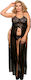 Subblime Set Sexy De Lenjerie Cu Dantelă Negru Mărimi Mari