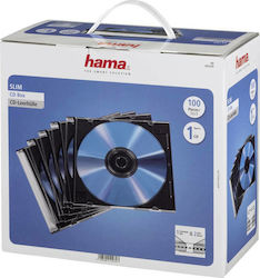 HAMA CD-Box für 1 Disc mit Transparentem Cover in Schwarz Farbe 100Stück