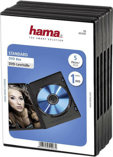 HAMA DVD Box Black 5pcs 51297
