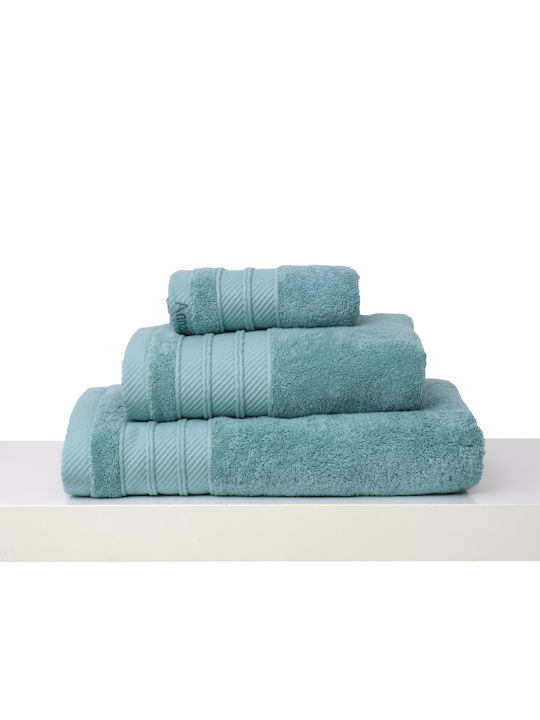 Anna Riska 3pc Bath Towel Set Soft 420651 Lake Blue Lake Blue Ribbon Packaging Weight 600gr/m²