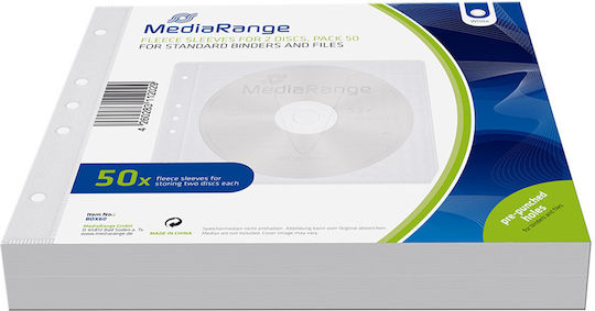 MediaRange CD/DVD Sleeve with 2 Trays White 50pcs