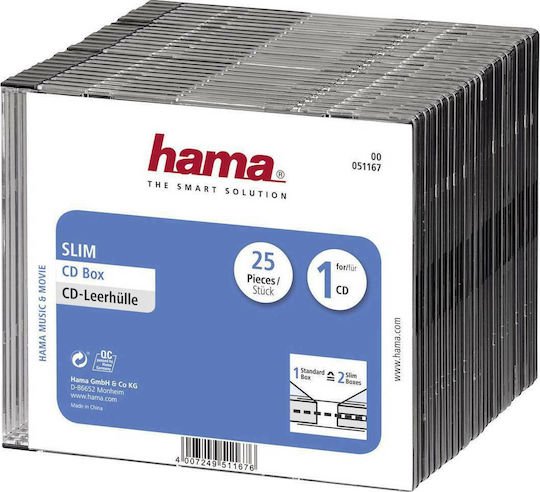 HAMA CD Box Black 25pcs 51167