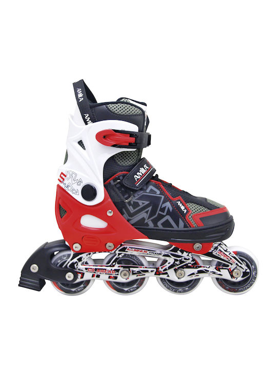 Amila Kids Adjustable Inline Rollers Red