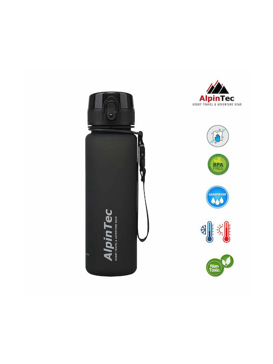 AlpinPro Plastic Water Bottle 500ml Black