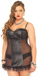 Leg Avenue Gepolsterte Chemise Große Größen Schwarze