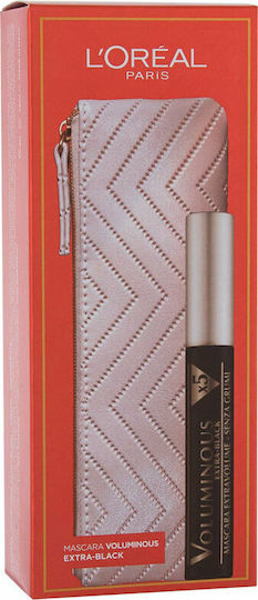 L'Oreal Paris Voluminous Makeup Set for the Eyes with Toiletry Bag Extra Black 2pcs