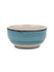Nava Lines Cereal Serving Bowl Round Ceramic Faded Blue with Diameter 14cm