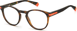 Polaroid Plastic Eyeglass Frame Brown PLD D418 N9P