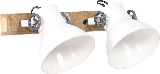 vidaXL Industrial Wall Lamp with E27 Lamp Bulb Base White 45x25cm