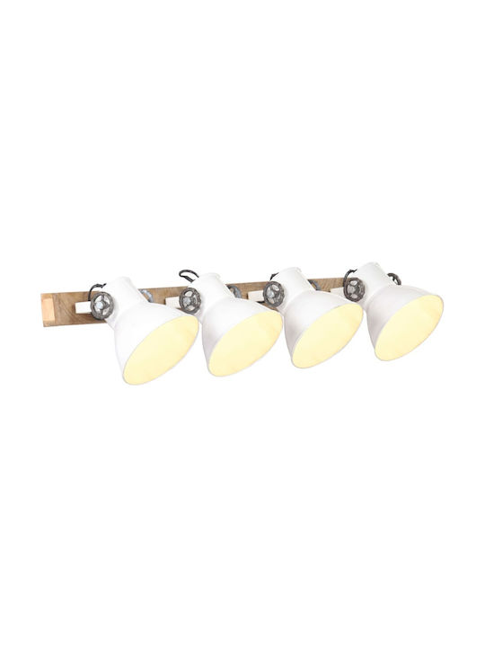 vidaXL Industrial Wall Lamp with E27 Socket White 90x25cm