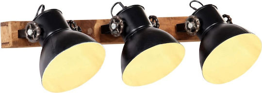 vidaXL Industrial Wall Lamp with E27 Socket Black 65x25cm