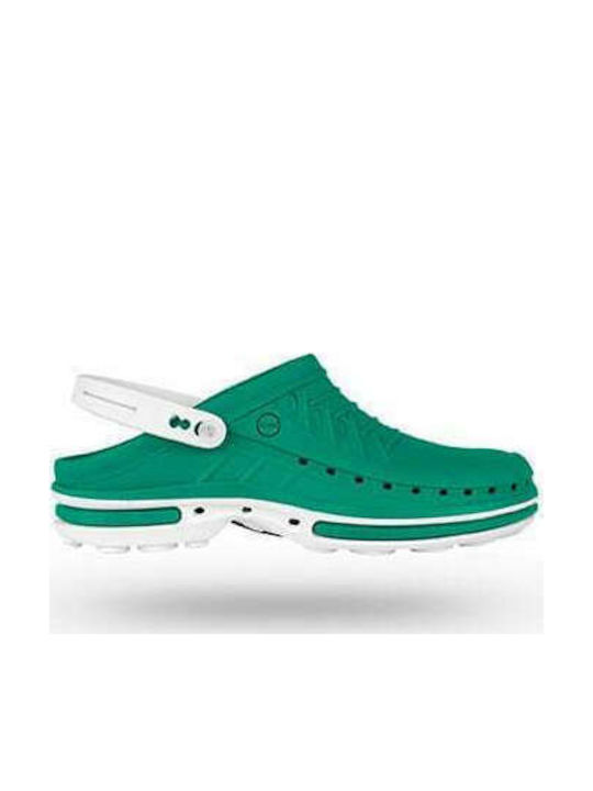 Saboți anatomici în picioare Wock Clog 06 White/Green