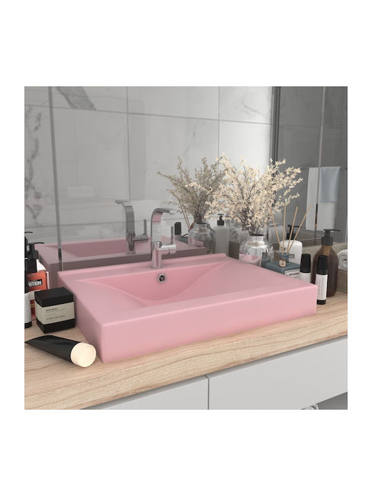 vidaXL Vessel Sink Ceramic 60x46x16cm Pink