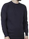 Double Men's Long Sleeve Sweater Navy Blue