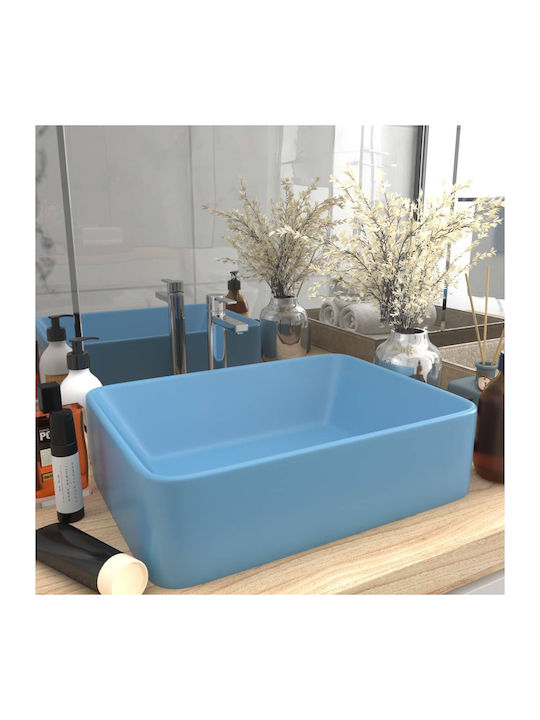 vidaXL Vessel Sink Ceramic 41x30x12cm Blue