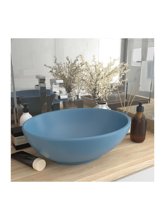 vidaXL Vessel Sink Ceramic 40x33x13.5cm Blue