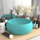 vidaXL Vessel Sink Ceramic 40x40x15cm Green