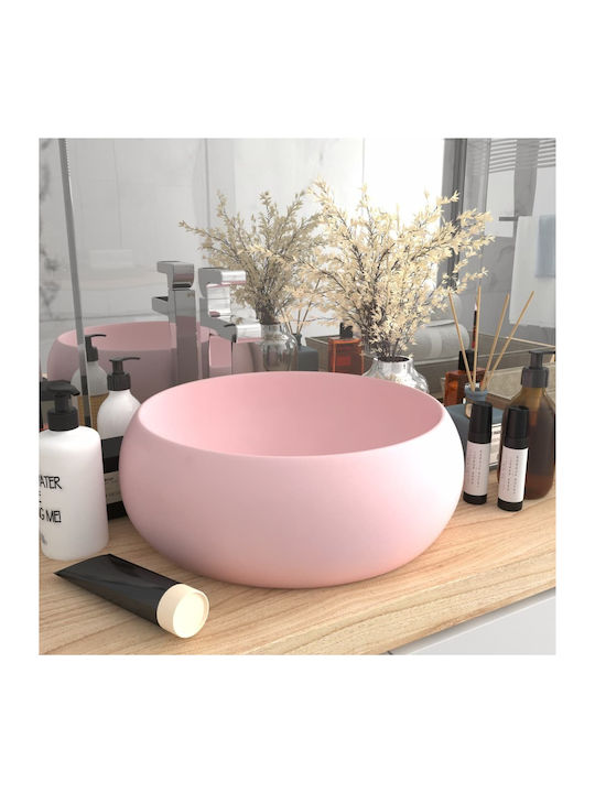 vidaXL Vessel Sink Ceramic 40x40x15cm Pink