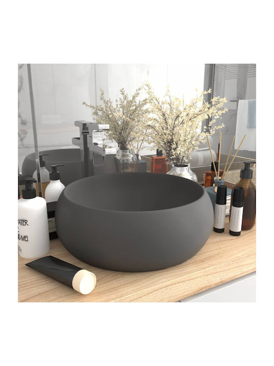 vidaXL Vessel Sink Ceramic 40x40x15cm Gray