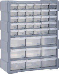 vidaXL Tool Box Drawers Plastic with 39 Stackab...