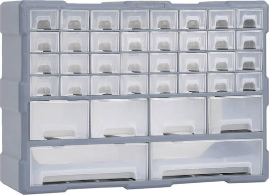 vidaXL Tool Box Drawers Plastic with 40 Stackable Sorters P52xW16xH37.5cm