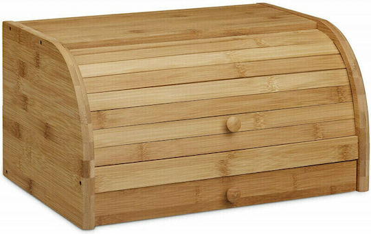 Relaxdays Brotkasten mit Deckel aus Bambus Braun 40.5x28x21cm