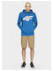 4F Men's Sweatshirt with Hood and Pockets Blue NOSH4-BLM002-36S