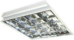Aca Metallic Recessed Fluorescent Ceiling Light 72W with 4 Light Bulb Places T8 Shape for G13 Base L60xD60xH8cm