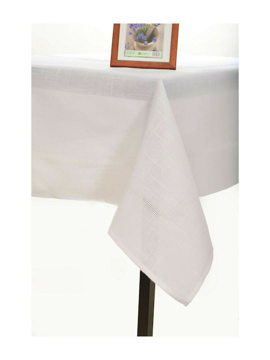 Silk Fashion 031 Cotton & Polyester Tablecloth Λευκό 160x220cm