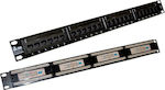 A-LAN Patch Panel for Rack 1U with 24 cat5e Ports Black