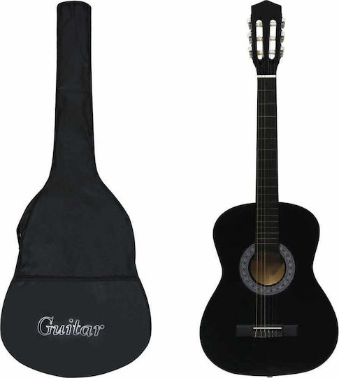 vidaXL Kids Classical Guitar 3/4 with Bag Black