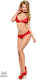 Demoniq Stella Lace Bra Set Секси Комплект Бельо Червен 7381