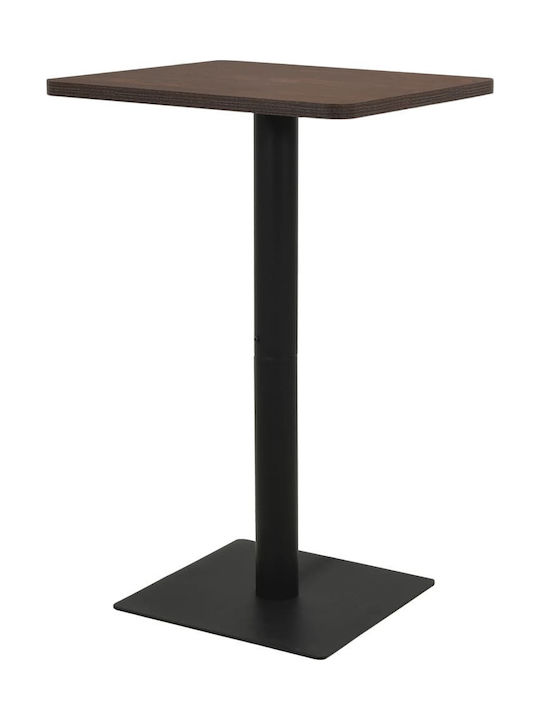 Tisch Bar aus Massivholz & Metall Dark Ash 78.5x78.5x107cm