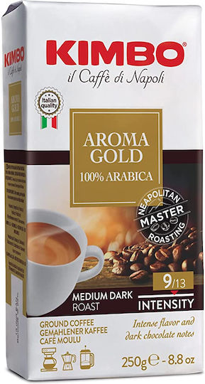 Kimbo Espresso Coffee Arabica Gold Ground 250gr