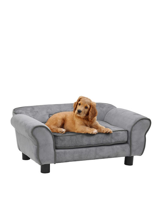 vidaXL Βελουτέ Elevated Dog Bed Gray 72x45cm. 170951